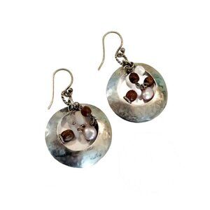 Silpada Rose Quartz + Pearl Earrings